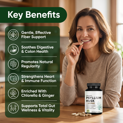 Psyllium Husk 500mg with Ginger & Chlorella
